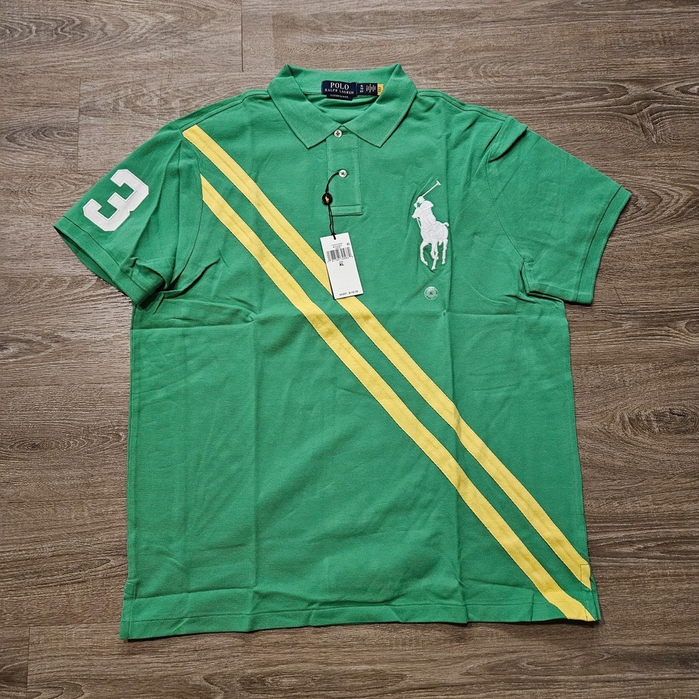 Polo Ralph Lauren Big Pony Custom Slim Fit Polo Shirt Green XL NWT